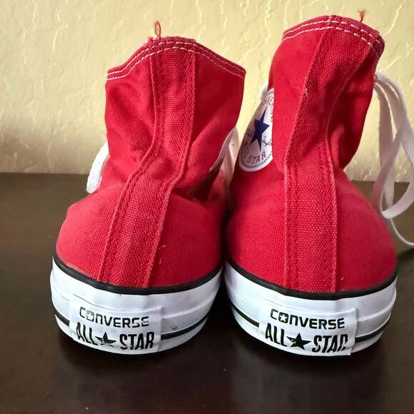 Converse Chuck Taylor All Star Red Hi-Top Canvas Shoes - Picture 3 of 4